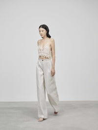 Hoi An Co-ord Set — Crochet Top & Linen Wide-Leg Pant — view 4